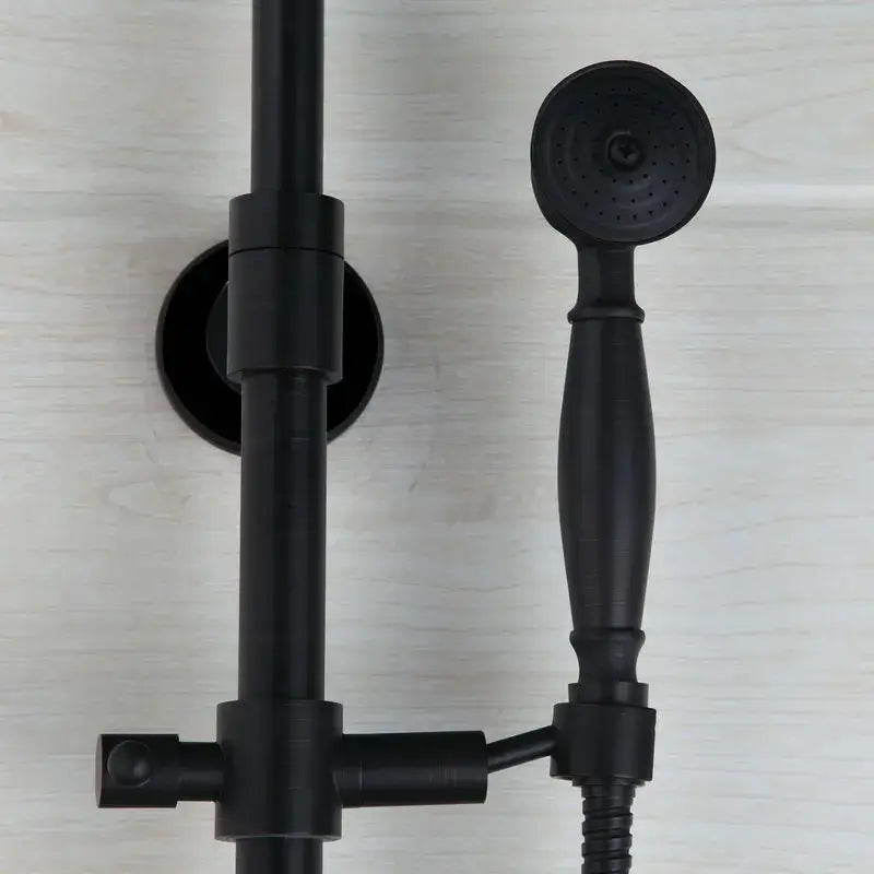 Matte black & white rain shower set with handheld spray bathroom