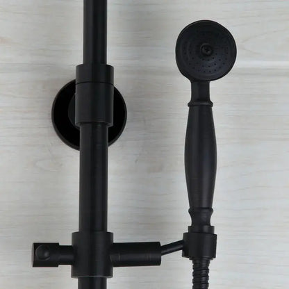 Matte black & white rain shower set with handheld spray bathroom