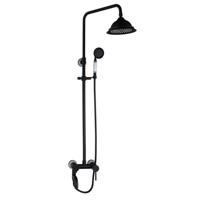 Matte black & white rain shower set with handheld spray bathroom