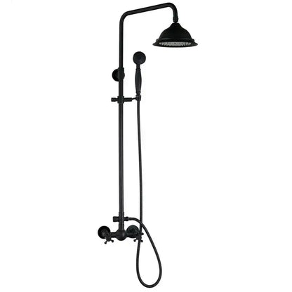 Matte black & white rain shower set with handheld spray bathroom