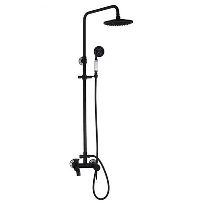 Matte black & white rain shower set with handheld spray bathroom