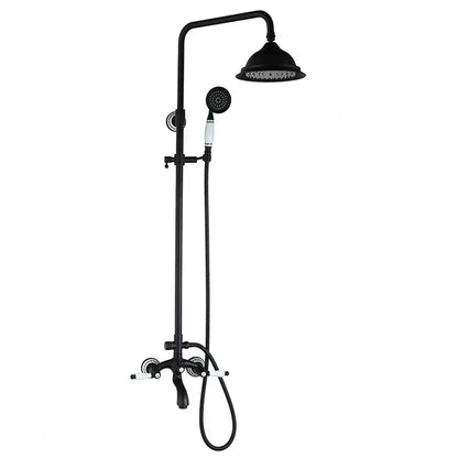 Matte black & white rain shower set with handheld spray bathroom
