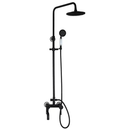 Matte black & white rain shower set with handheld spray bathroom