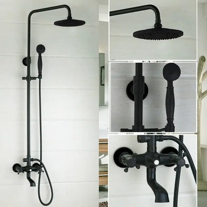 Matte black & white rain shower set with handheld spray bathroom