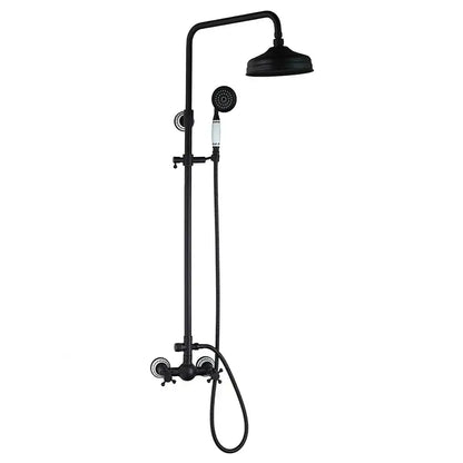 Matte black & white rain shower set with handheld spray bathroom