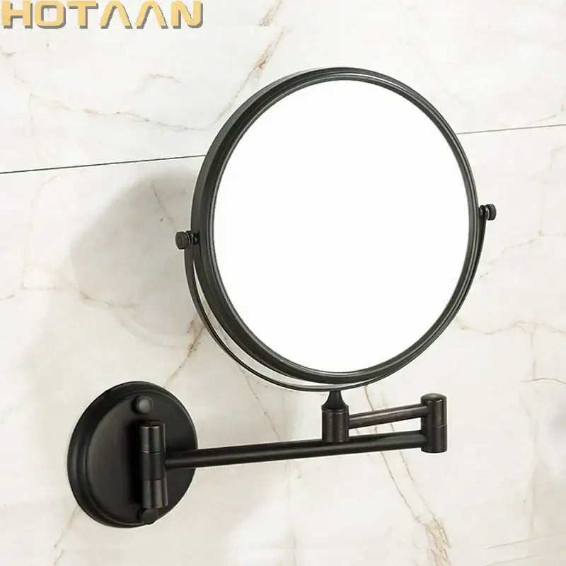 Antique brass shave makeup mirror bathroom extendable wall mount