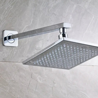 Modern black brass square led rainfall shower head for bathroom