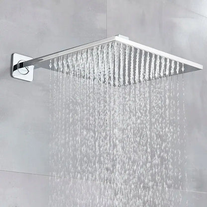 Modern black brass square led rainfall shower head for bathroom