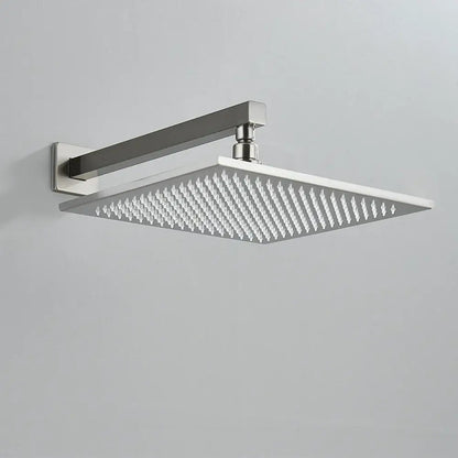 Modern black brass square led rainfall shower head for bathroom