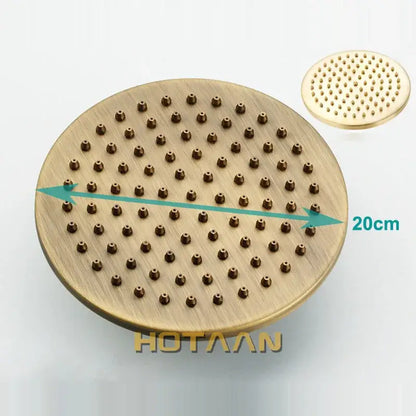 Antique brass round rain shower head bathroom matte multi nozzle