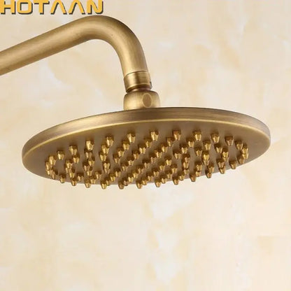 Antique brass round rain shower head bathroom matte multi nozzle