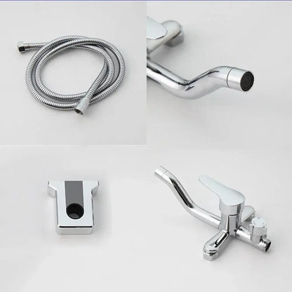 Modern chrome rainfall shower set with handheld faucet bathroom