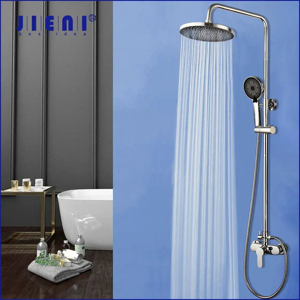 8 inch stainless steel rainfall shower set with handheld for bathroom