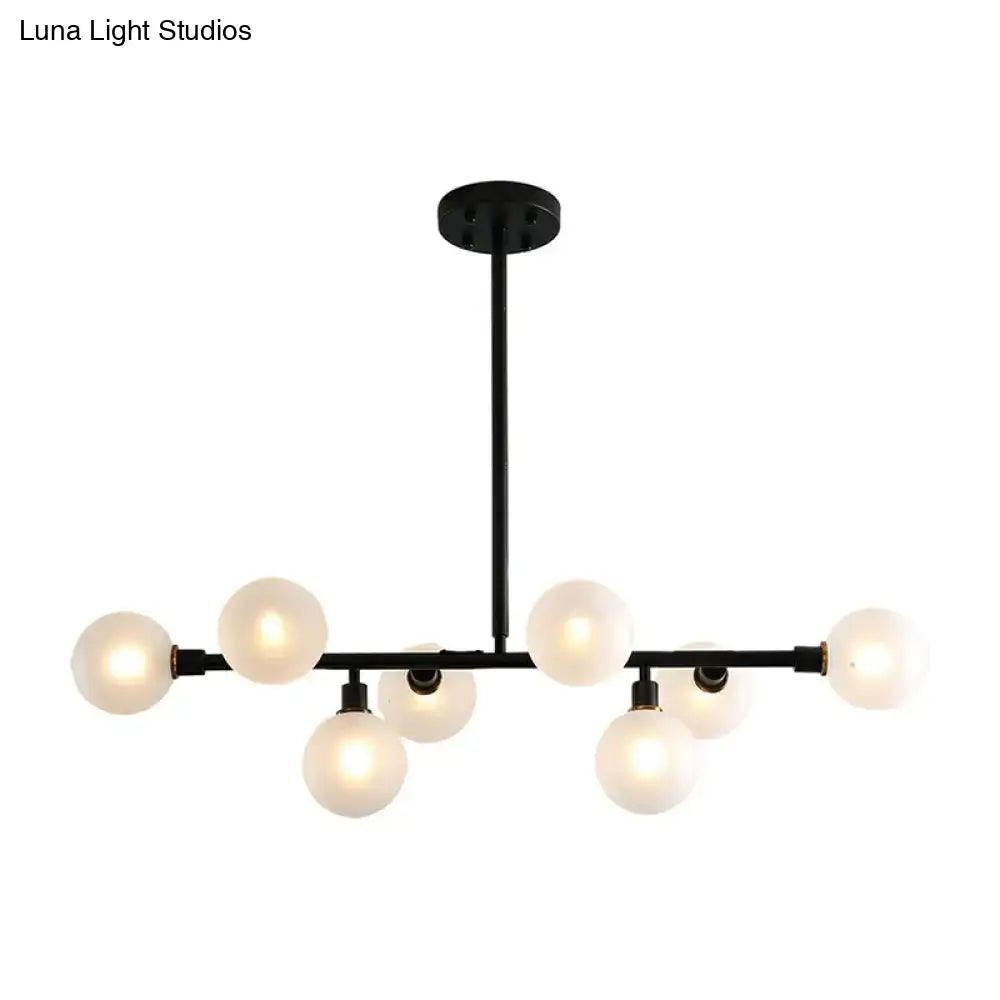 Black nordic globe amber glass chandelier dining room pendant light