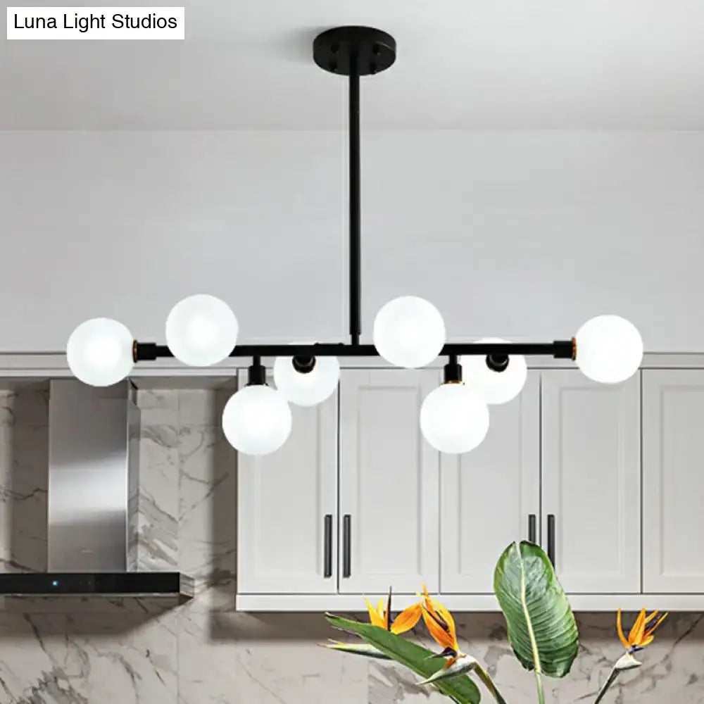 Black nordic globe amber glass chandelier dining room pendant light