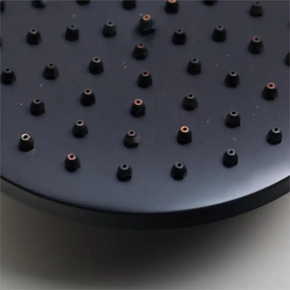 Matte black rainfall shower faucet set with handheld – bathroom