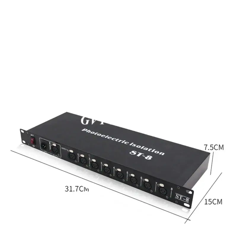 Black 8 port dmx signal amplifier splitter for living room lighting