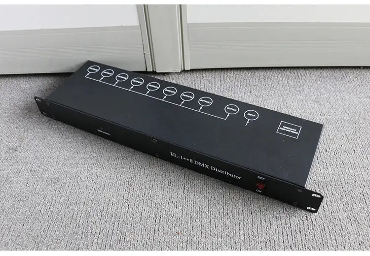 Black 8 port dmx signal amplifier splitter for living room lighting