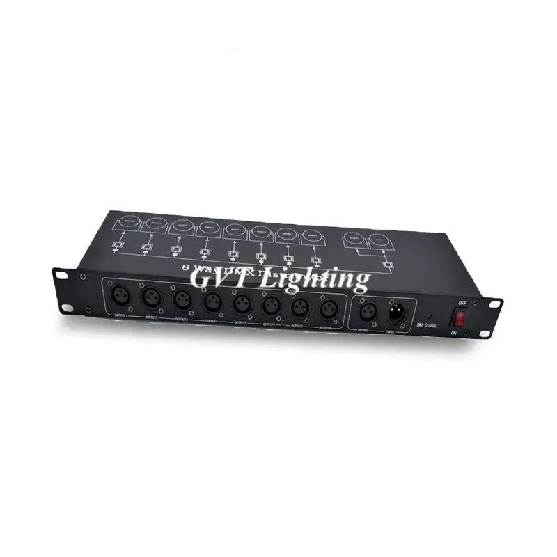 Black 8 port dmx signal amplifier splitter for living room lighting