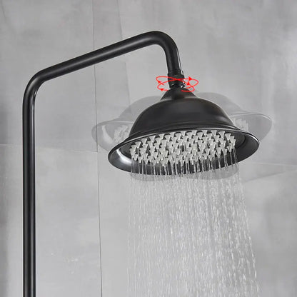 Matte black and white rainfall shower system with bathtub faucet bathroom hand shower