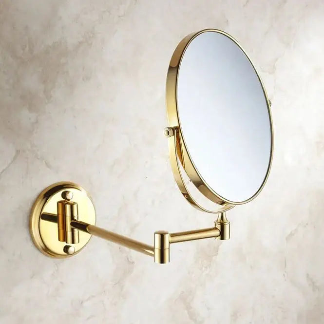 Modern brass dual makeup mirror bedroom magnifying wall mount