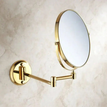 Modern brass dual makeup mirror bedroom magnifying wall mount