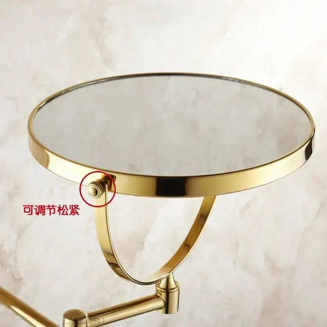 Modern brass dual makeup mirror bedroom magnifying wall mount