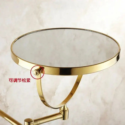 Modern brass dual makeup mirror bedroom magnifying wall mount