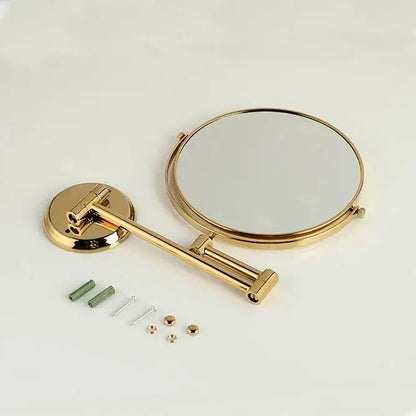 Modern brass dual makeup mirror bedroom magnifying wall mount
