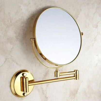 Modern brass dual makeup mirror bedroom magnifying wall mount