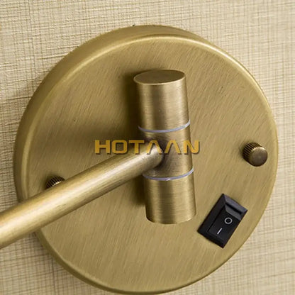 Brass round led light makeup mirror bedroom wall mounted 3x magnification