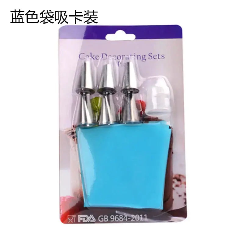 Teal 8pc silicone piping bag and nozzle set kitchen cake decorating