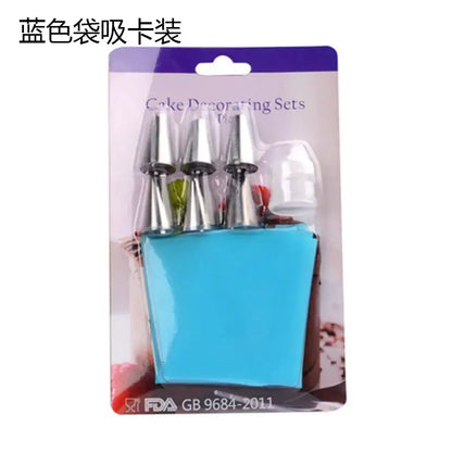 Teal 8pc silicone piping bag and nozzle set kitchen cake decorating