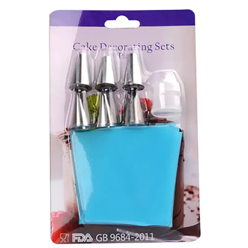 Teal 8pc silicone piping bag and nozzle set kitchen cake decorating