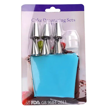 Teal 8pc silicone piping bag and nozzle set kitchen cake decorating