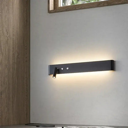 Modern minimalist black & white wall light with bedroom spotlight