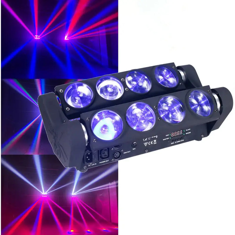 Modern black 8x15w rgbw spider light party room beam bar