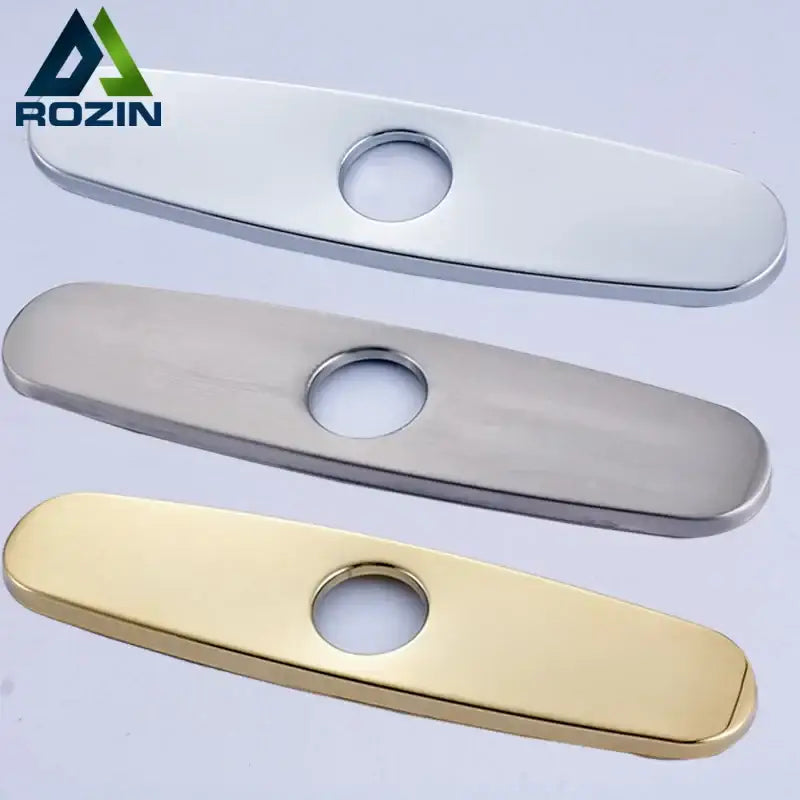 Sleek chrome nickel and gold sink faucet hole cover kitchen deck plate