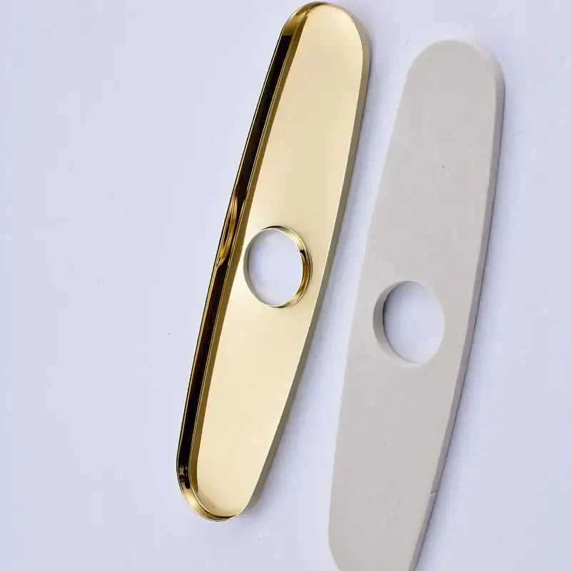 Sleek chrome nickel and gold sink faucet hole cover kitchen deck plate
