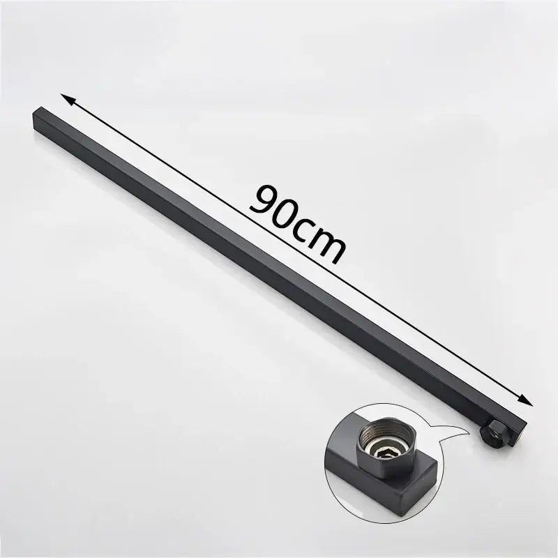 Matte black metal tube-bar extend pipe for bathroom shower extension