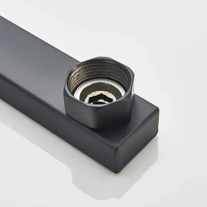 Matte black metal tube-bar extend pipe for bathroom shower extension