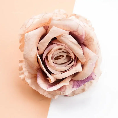 Pastel and purple 9cm silk roses artificial flowers wedding decor