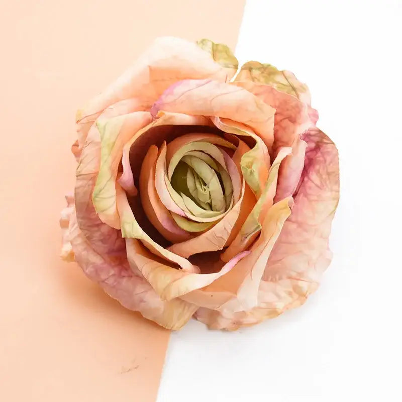 Pastel and purple 9cm silk roses artificial flowers wedding decor
