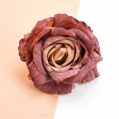 Pastel and purple 9cm silk roses artificial flowers wedding decor