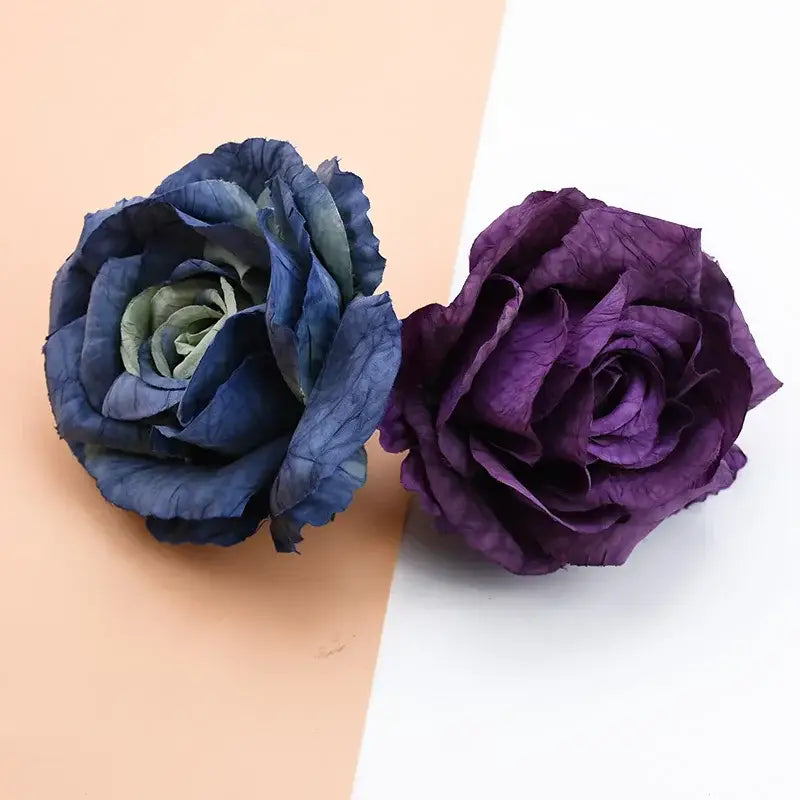 Pastel and purple 9cm silk roses artificial flowers wedding decor