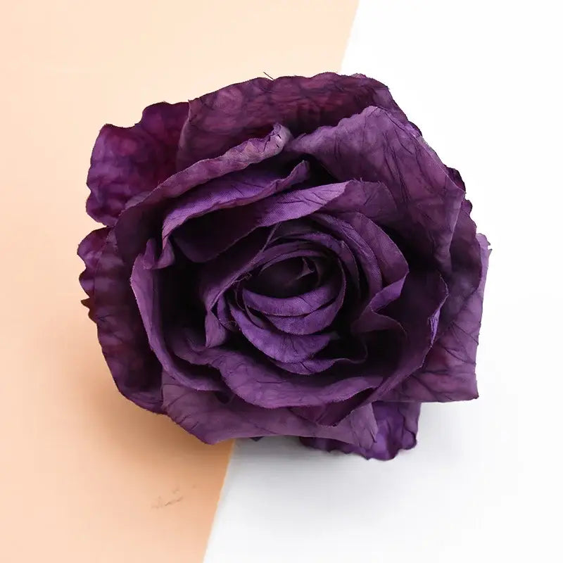 Pastel and purple 9cm silk roses artificial flowers wedding decor