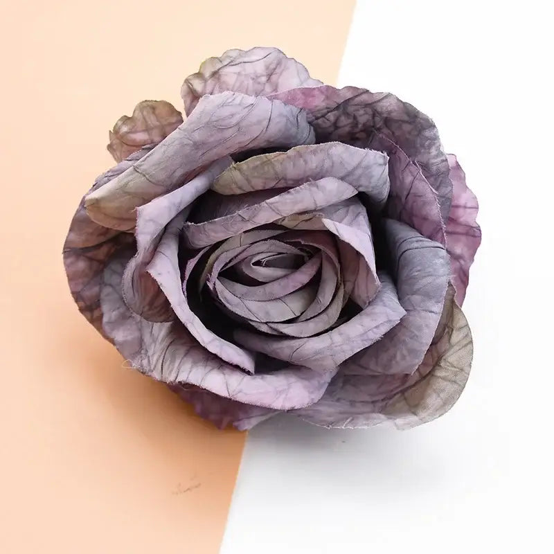 Pastel and purple 9cm silk roses artificial flowers wedding decor