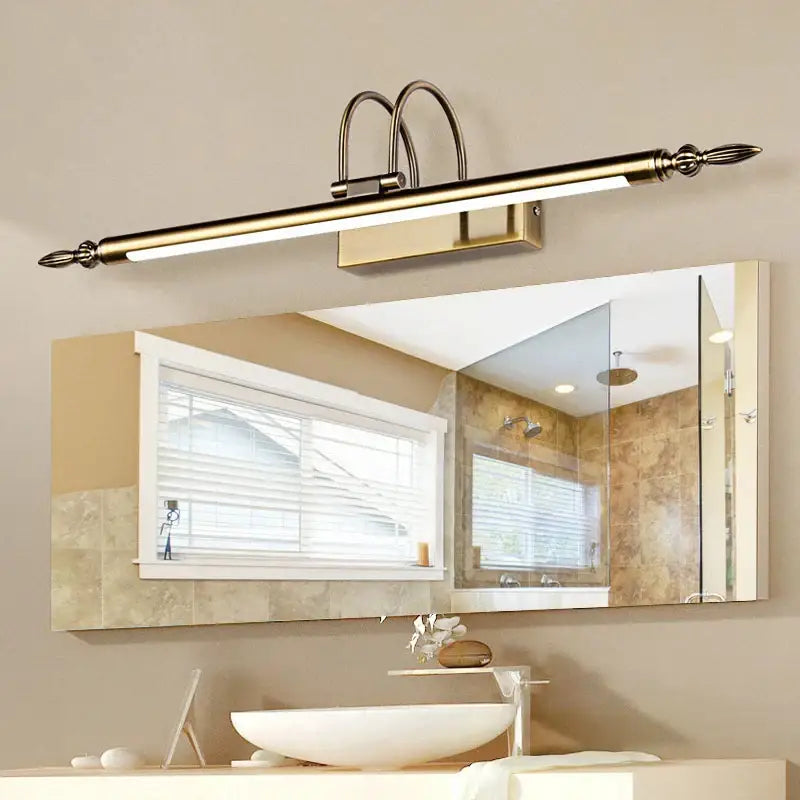 Ornate brass led mirror lights – bathroom vanity wall lamp