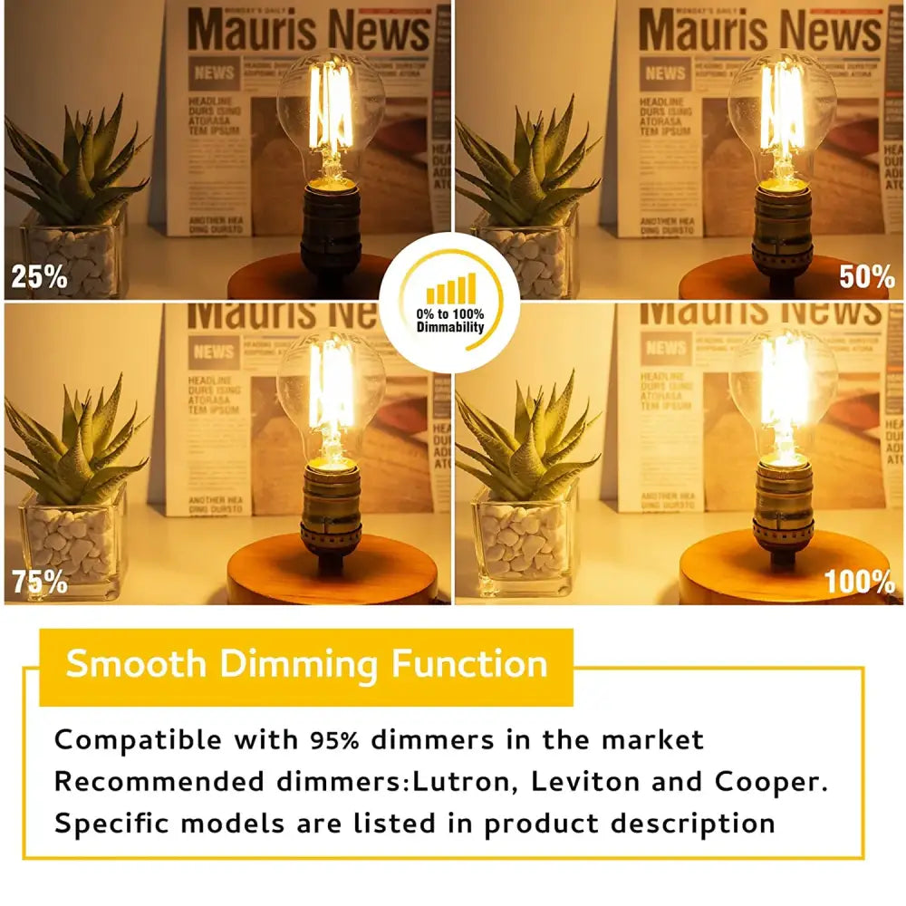 Clear glass high lumen led bulbs 6 pack dining room filament light