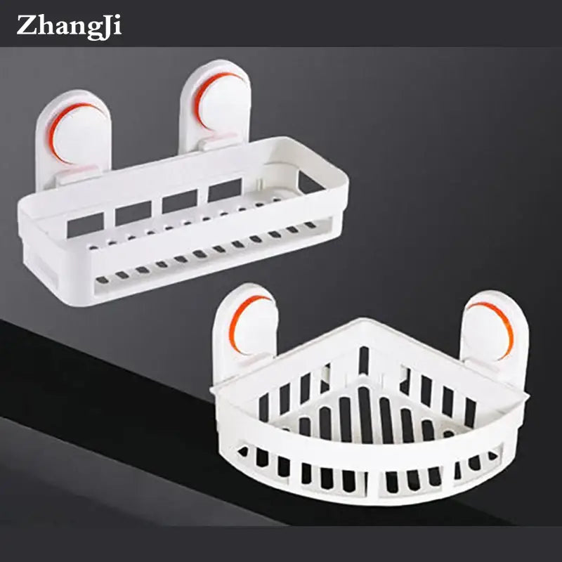 Modern white & orange abs bathroom shelf shower storage basket